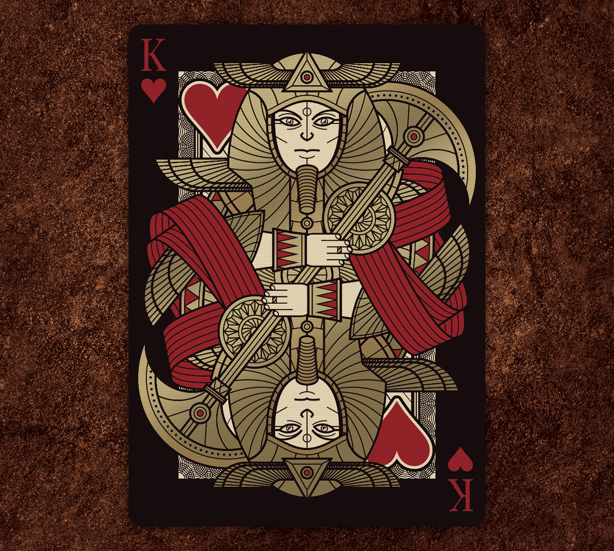 Playing Cards cards queen jack joker king hearts golden age egyptian greek vector