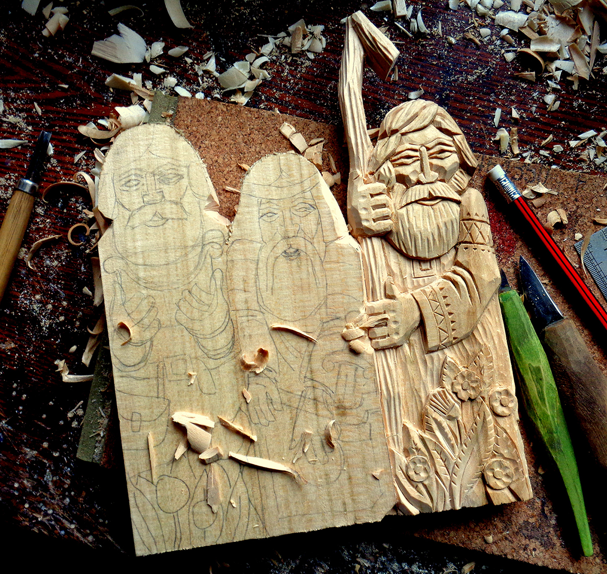 cutter wood волхвы Volkhv woodcarving резьба по дереву sculpture