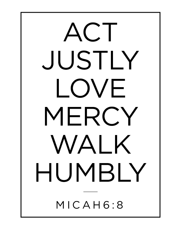 bible verse black and white Micah 6:8