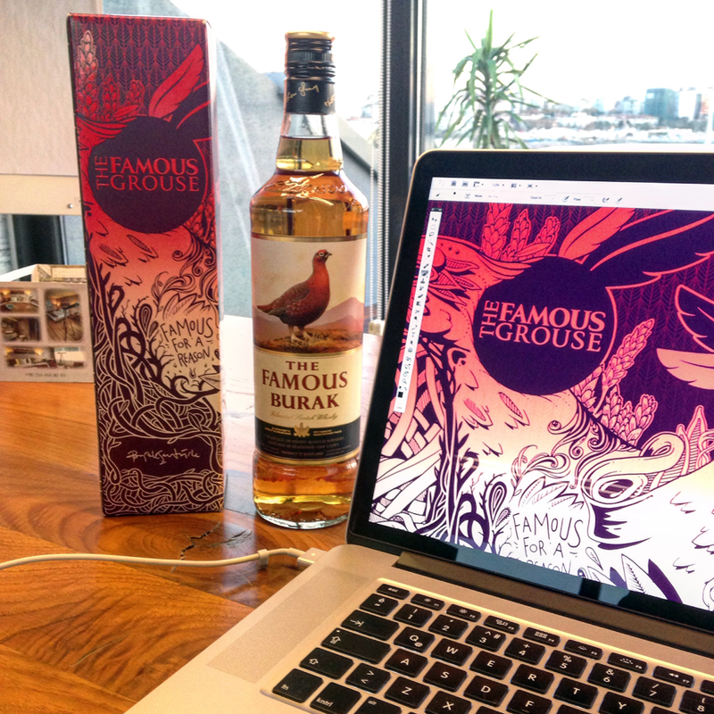 design thefamousegrouse famous grouse istanbul Illustrator designer Turkey package Whisky scotland specialdesign   specialedition scotch artist