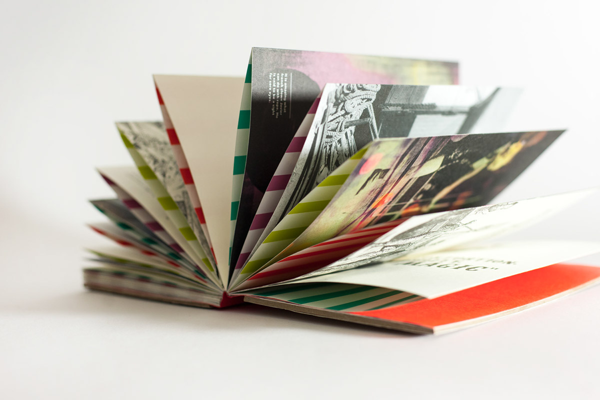 Adobe Portfolio Circus animals colors book print type vintage Retro stripes french folds freaky