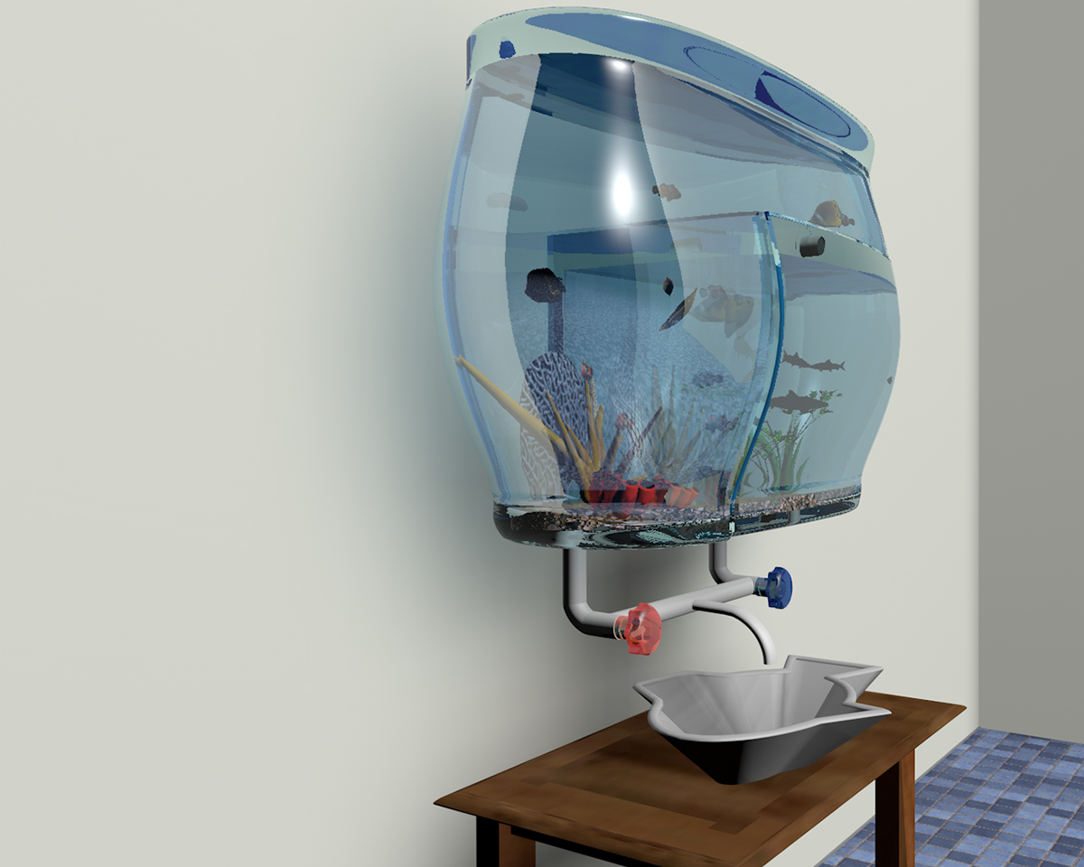 Faucet Sink 3d design Fish Tank unique sink presentation video