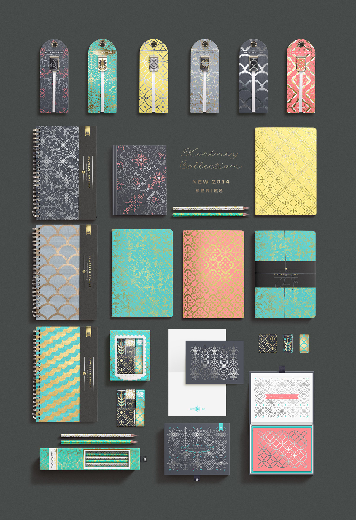 pattern Stationery envelope note card pencil notebook magnet products scallops deco
