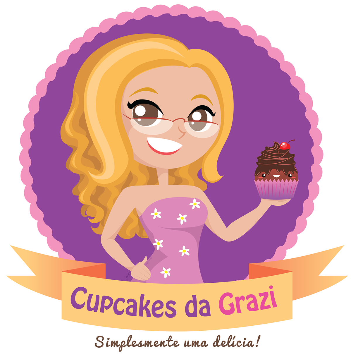 logo cupcake girl blonde cute brand