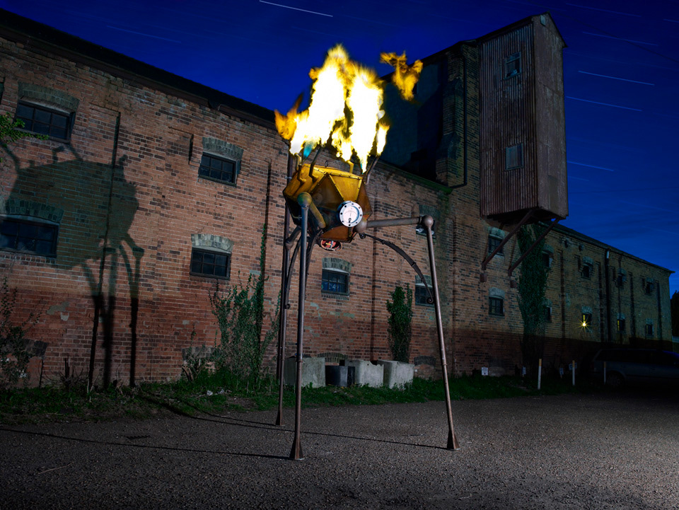 metalwork installations fire sculpture STEAMPUNK h.g.wells