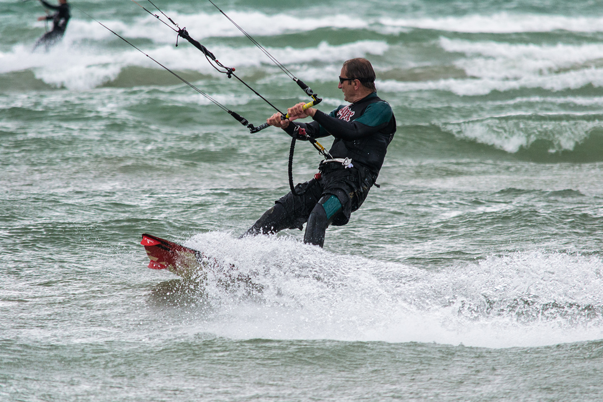 action Kite boarding kiteboarding beach windy wasaga  Wasagabeach allenwood Ontario Canada