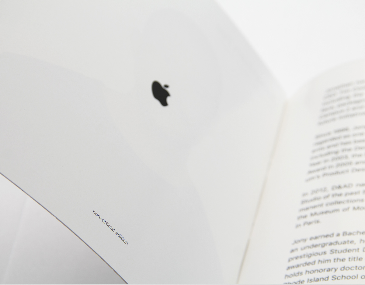 apple jonathan ive book print book design typography   Layout graphic design 