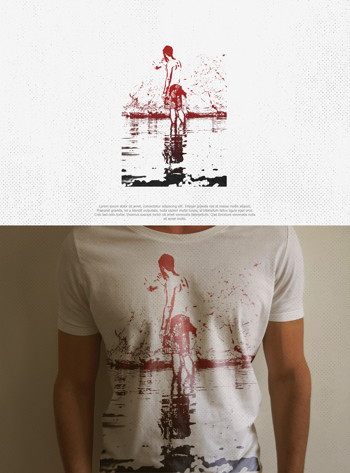 t-shirt blood sea man