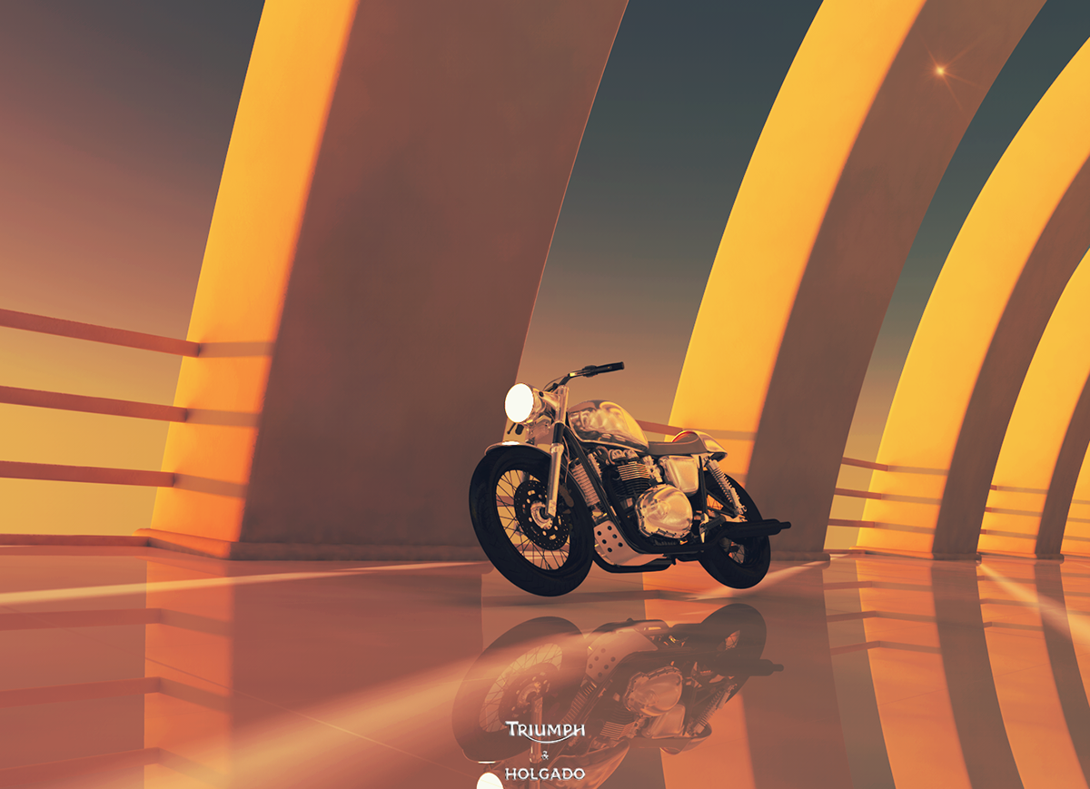 triumph motorcycle moto c4d cinema4d advert Renders