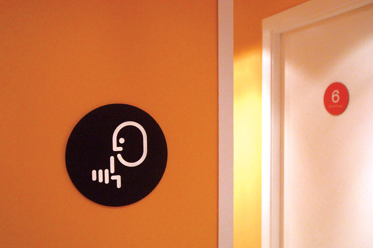 hostel hotel Signage Logotype identity Icon barcelona Interior line wayfinding