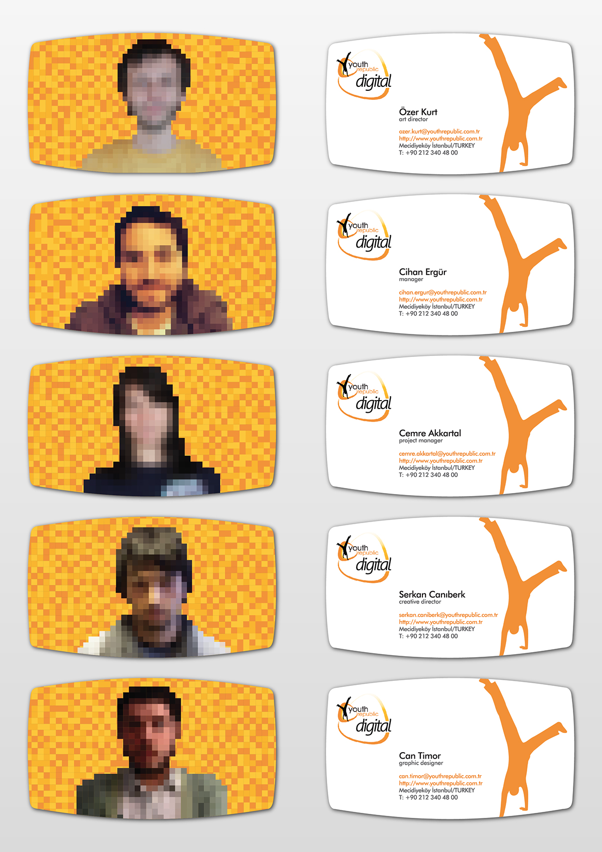 Adobe Portfolio youth republic Business Cards Business card design Identity Design Pixel Illustration marketing agency