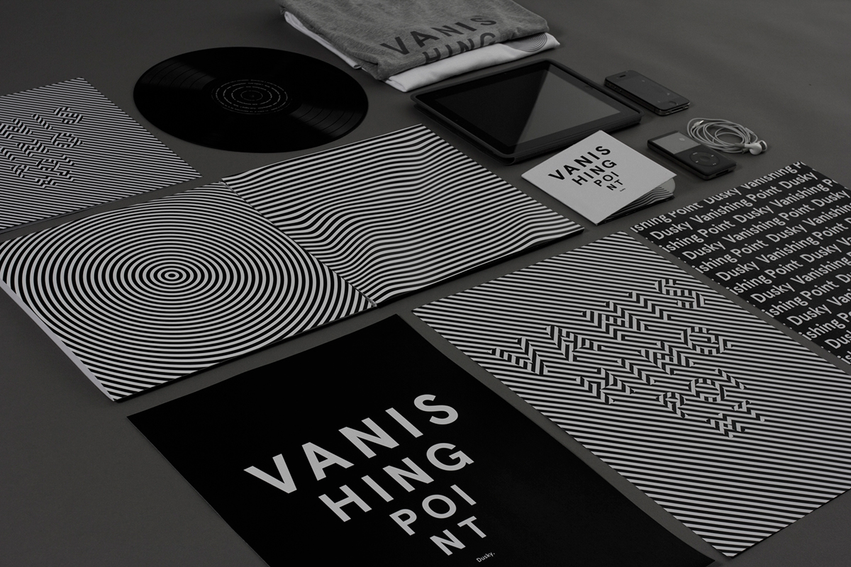record vinyl 12 inch cd case cover dusky dj brand marketing   T Shirt package visual hypnotic vanishing point