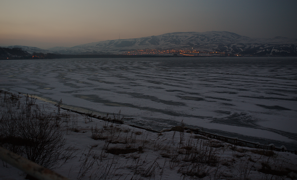 sevan Armenia ice winter Photography  sunset frozen lake
