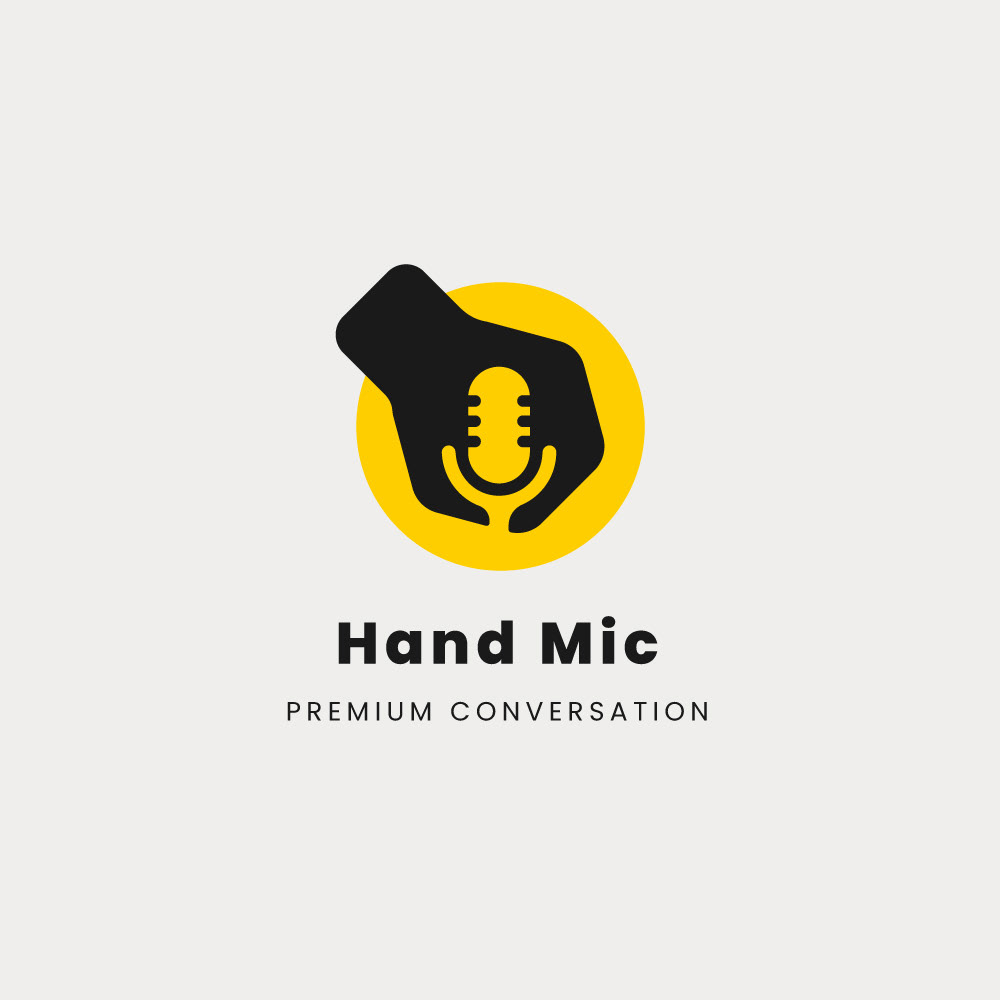 design logo mic podcast music hand pencil vector brand identity