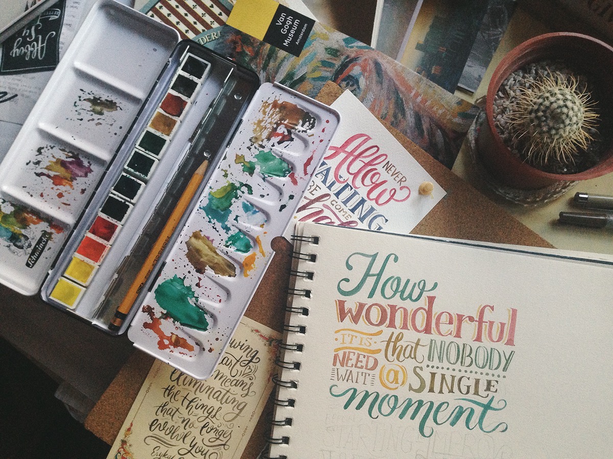 quote inspiration HAND LETTERING watercolor paint design abbey sy art journey letters alphabet Layout doodle hand type type