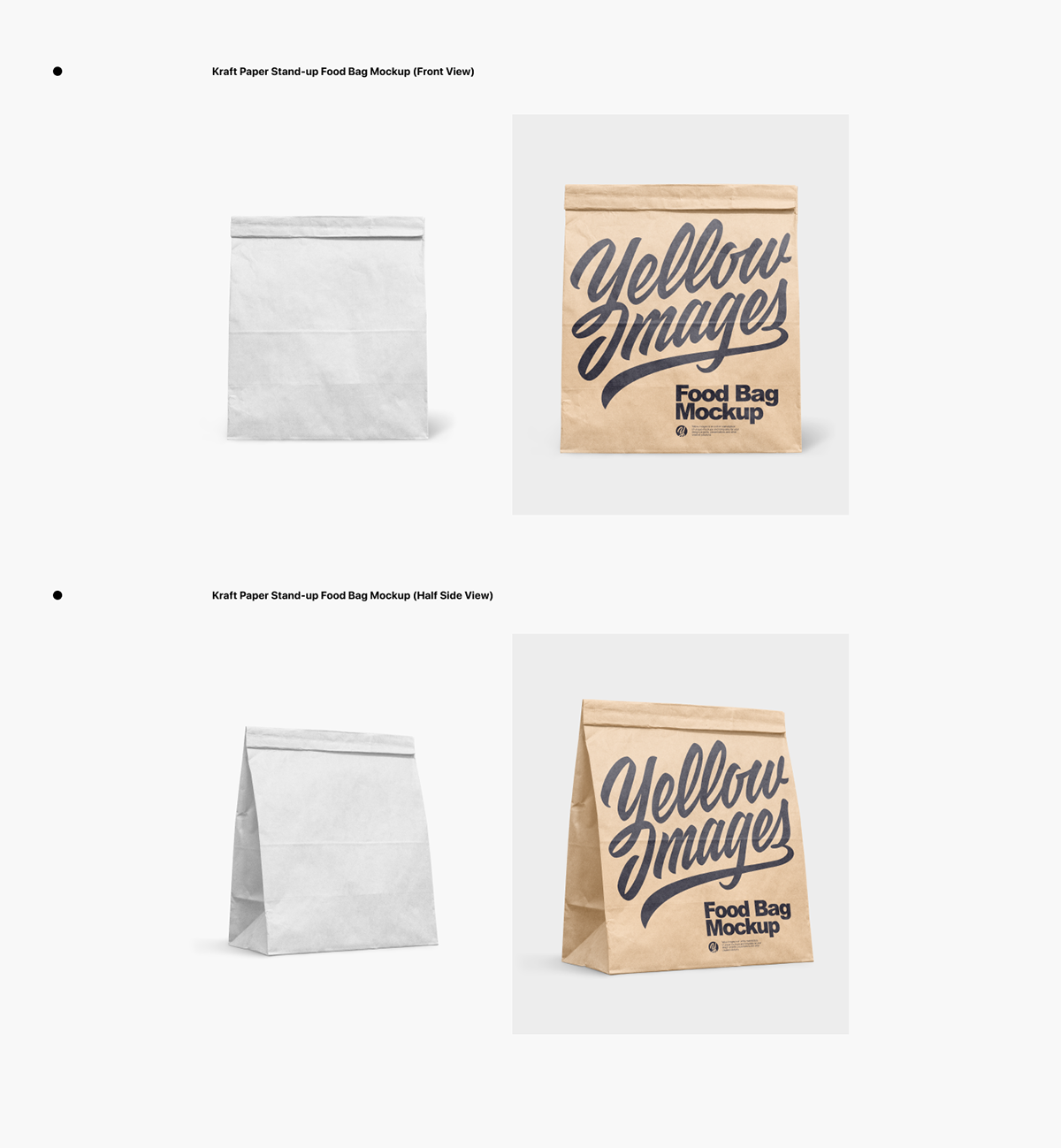 Kraft Paper Food Bags Mockups On Student Show