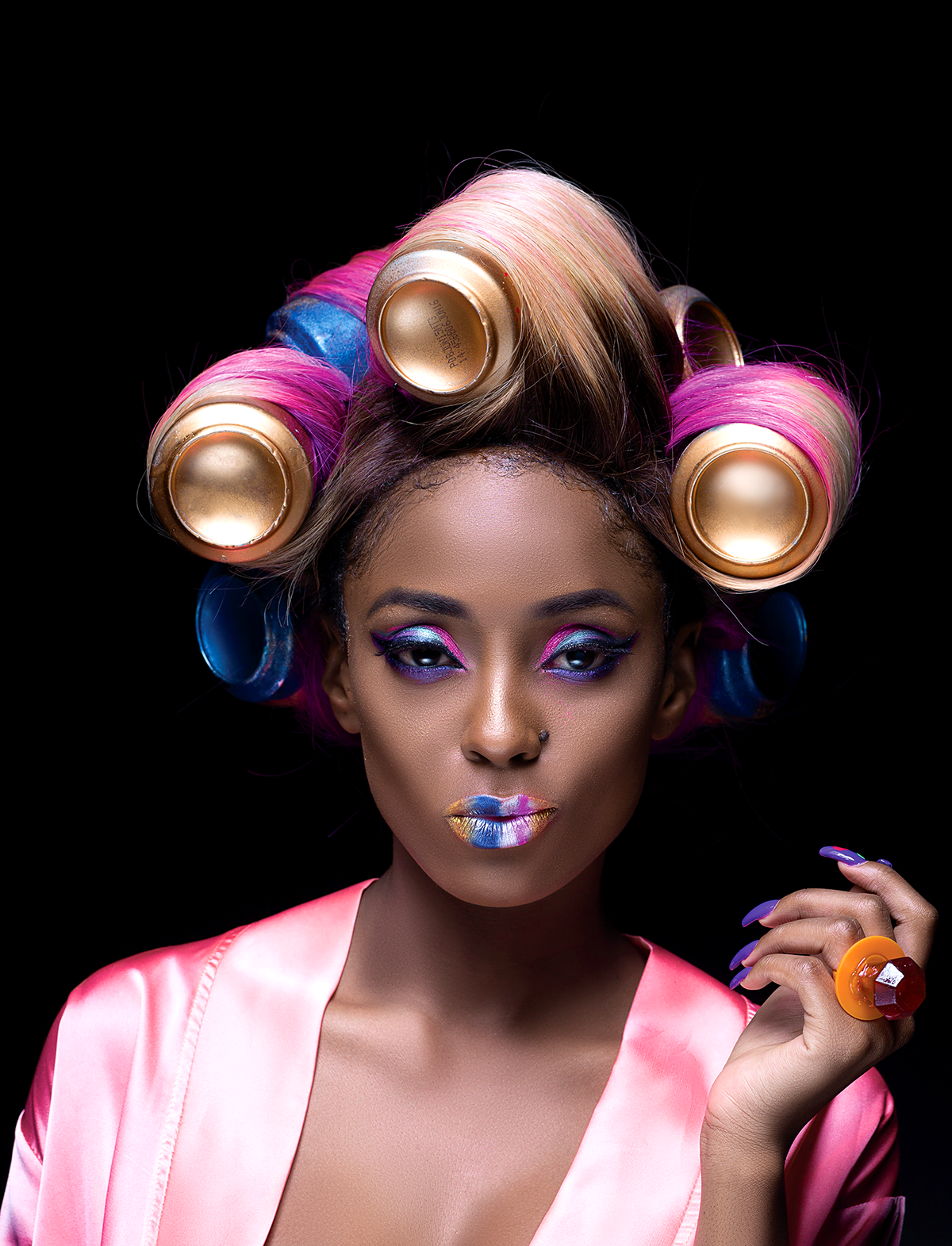colors Darkskin africa musician musiccovers pink beauty portrait studio