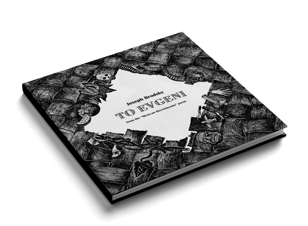 book design book illustration graphics Joseph Brodsky mexica black and white editorial design 