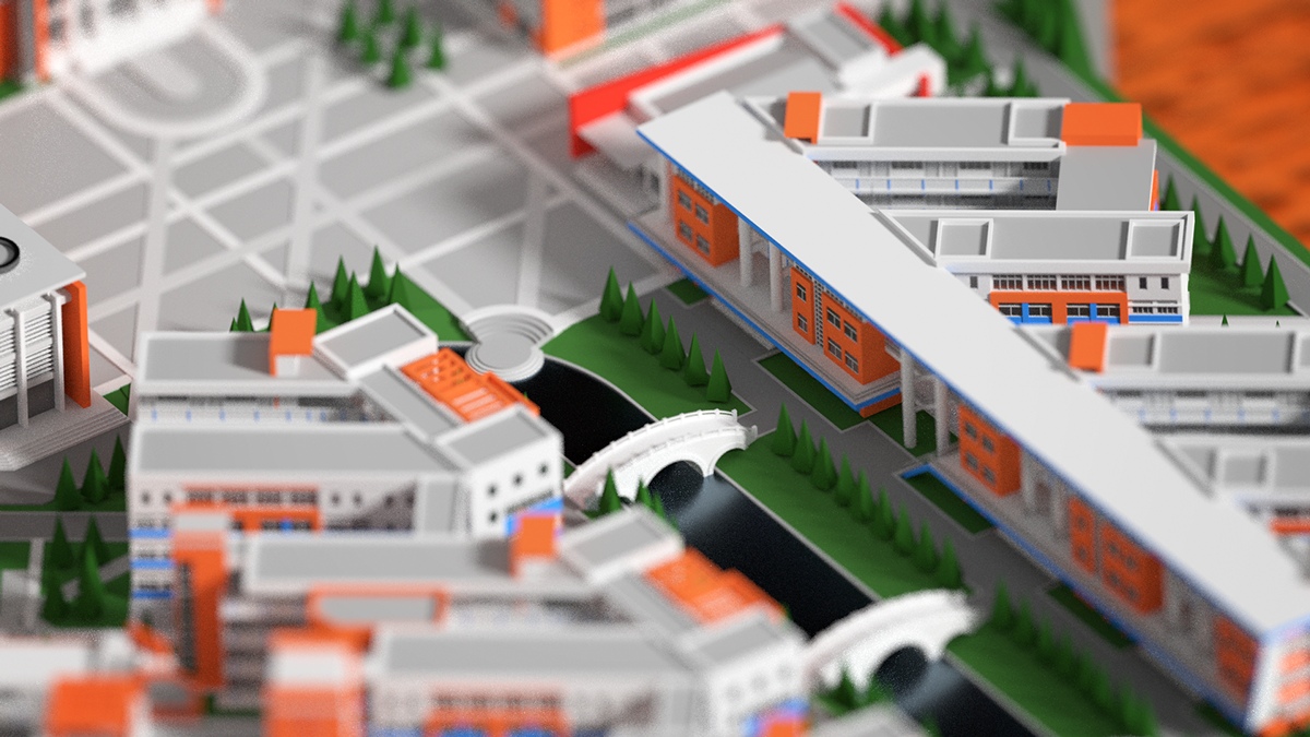 3D blender buildings map chinese Low Poly