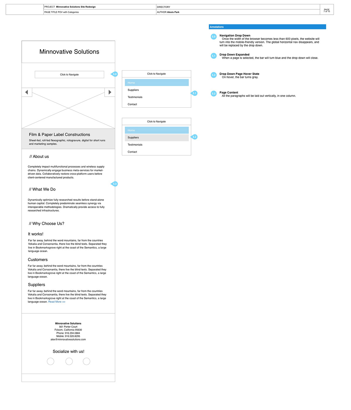 OmniGraffle wireframe wireframing Annotated Responsive mobile