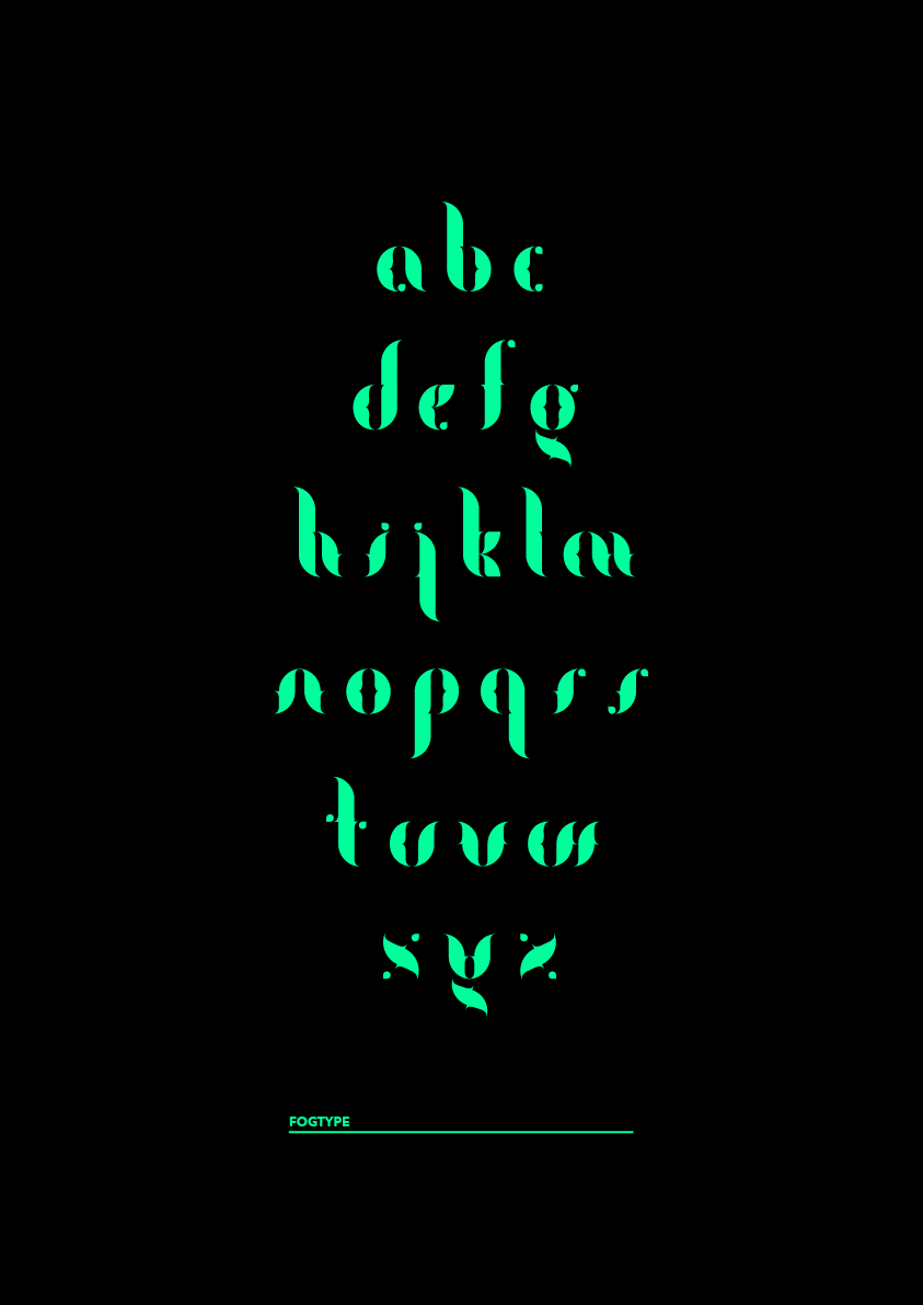type modular graphic design handmade Typeface elegant fluor green manual alphabet Repetition fogtype free