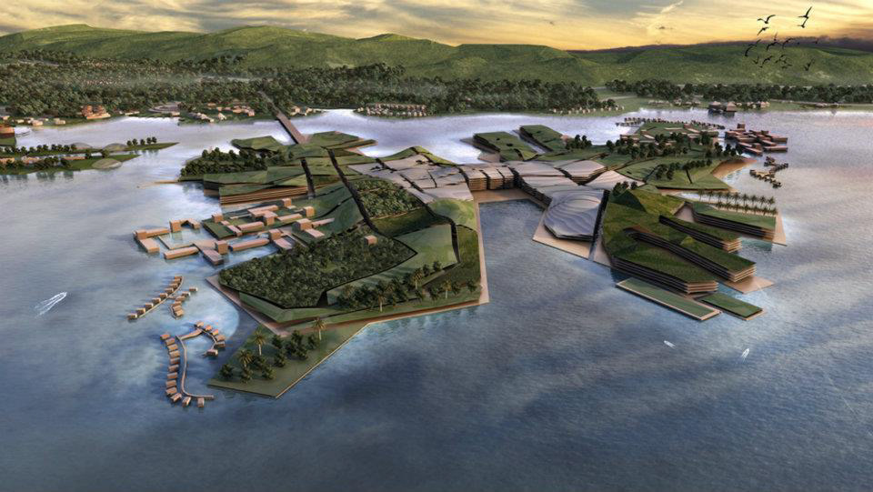artificial islands vietnam rendering DAO viet eco city dragon Landscape