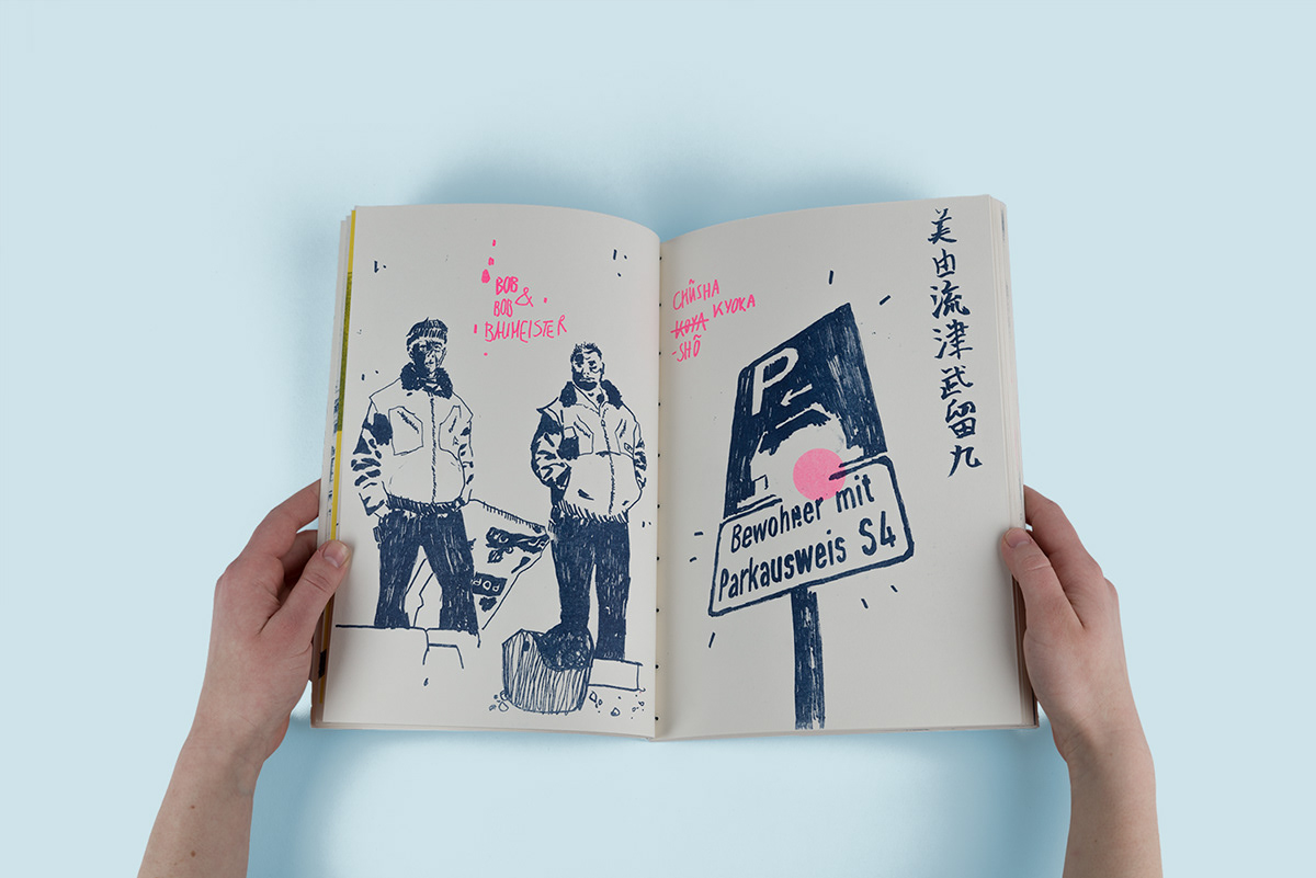 ILLUSTRATION  Risoprint risograph Booklet graphicdesign Drawing  pink blue print tokyo