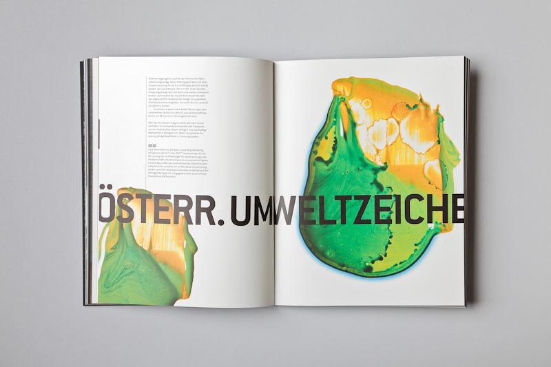 annual report sustainablity printing company Sustainable report ANNUAL mooi Gutenberg printer mooi design linz book hand