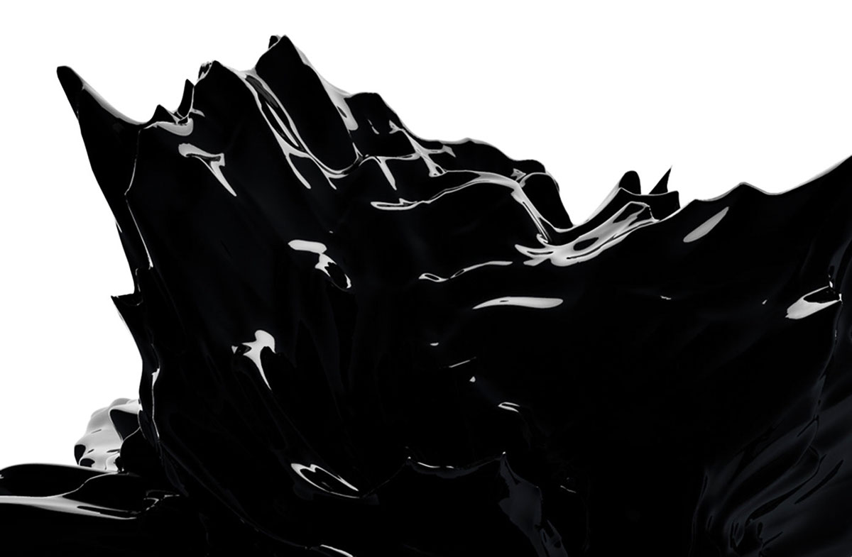 ZARKER black achromatik paint splash realflow speaker 3D bomb explosion black & white