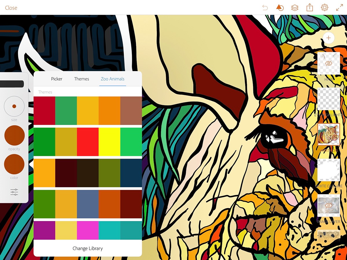 animal zoo color vector adobedraw AdobeCapture adobe linedrawing coloringbook Sandiego safaripark shapes colorfull