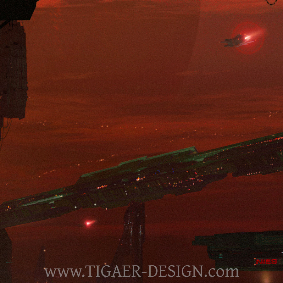 concept art painting   Scifi design industrial city Dystopia environment dark