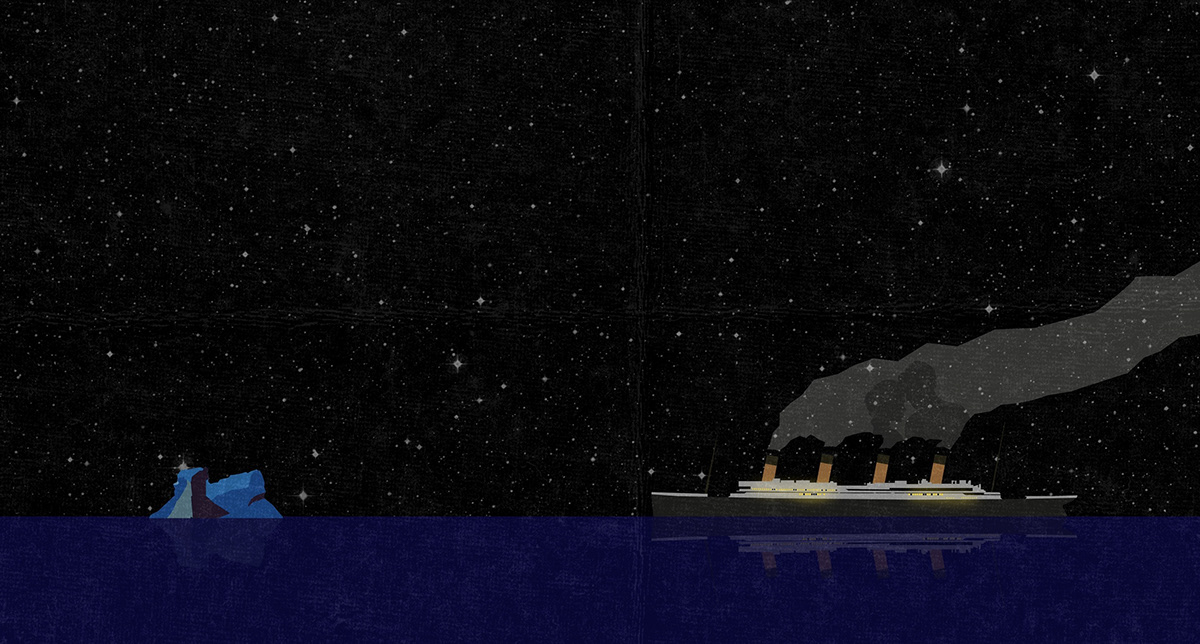 boat design iceberg Illustrator movie movie poster Ocean photoshop poster titanic