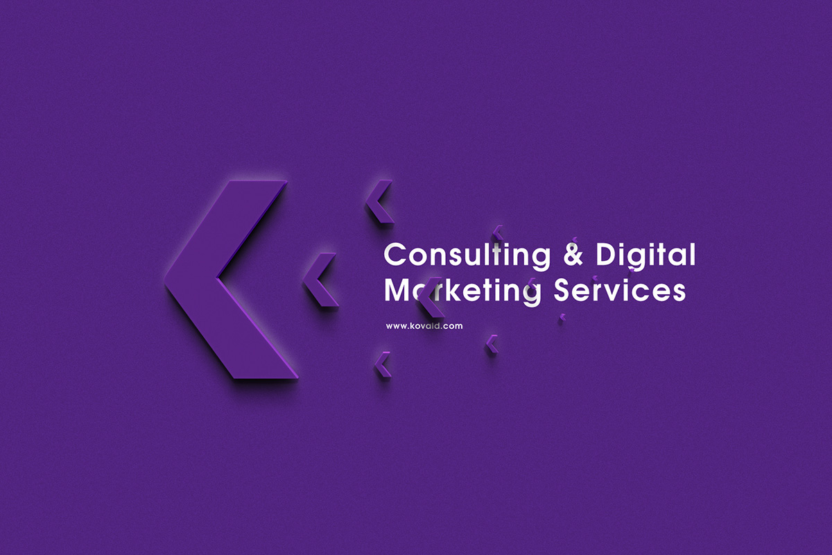 kovald digital marketing   advertise angelos botsis athens visual identity Corporate Identity Logotype agency digital marketing purple Stationery