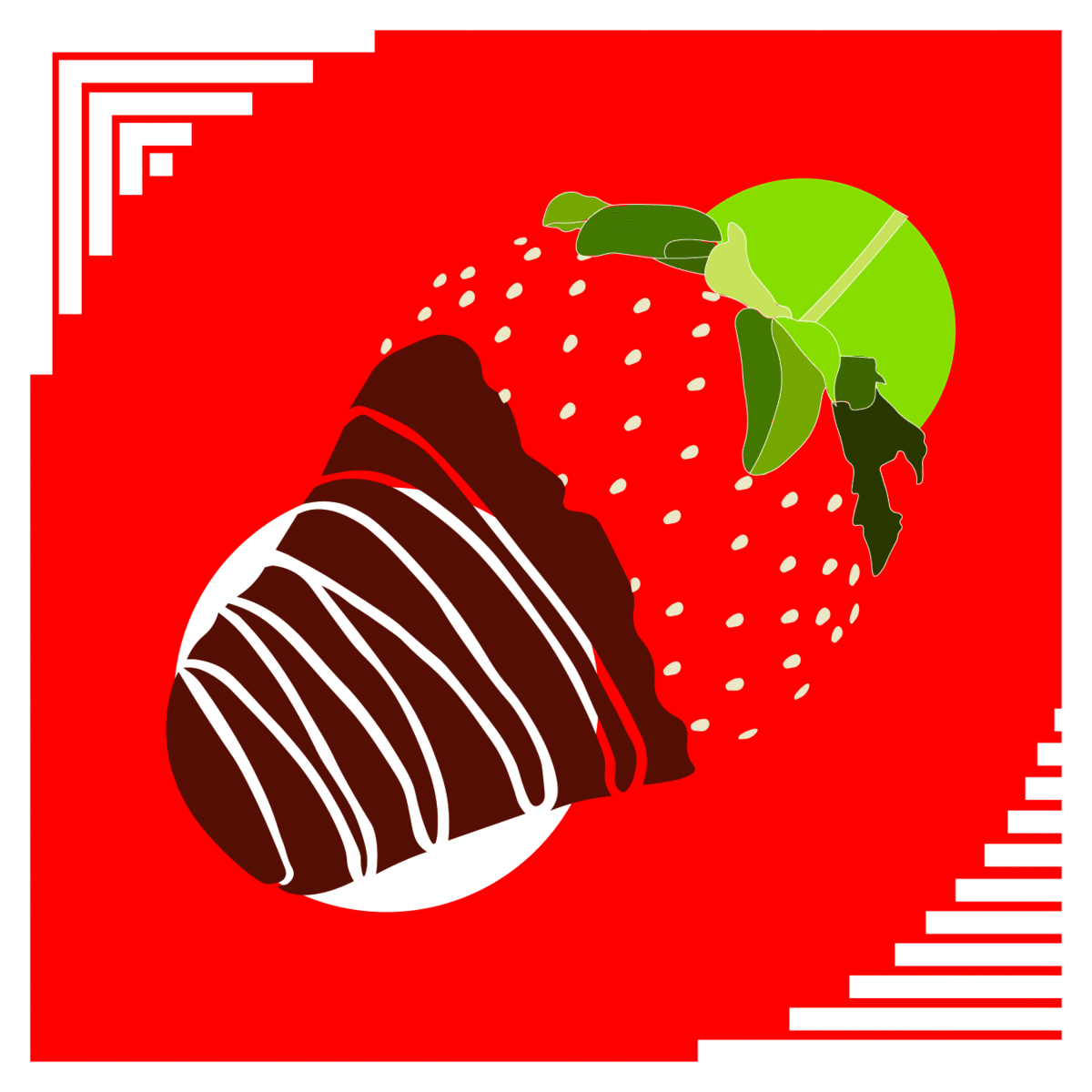 gif Fruit strawberry black White red digital digital design graphic design  Illustrator adobe illustrator