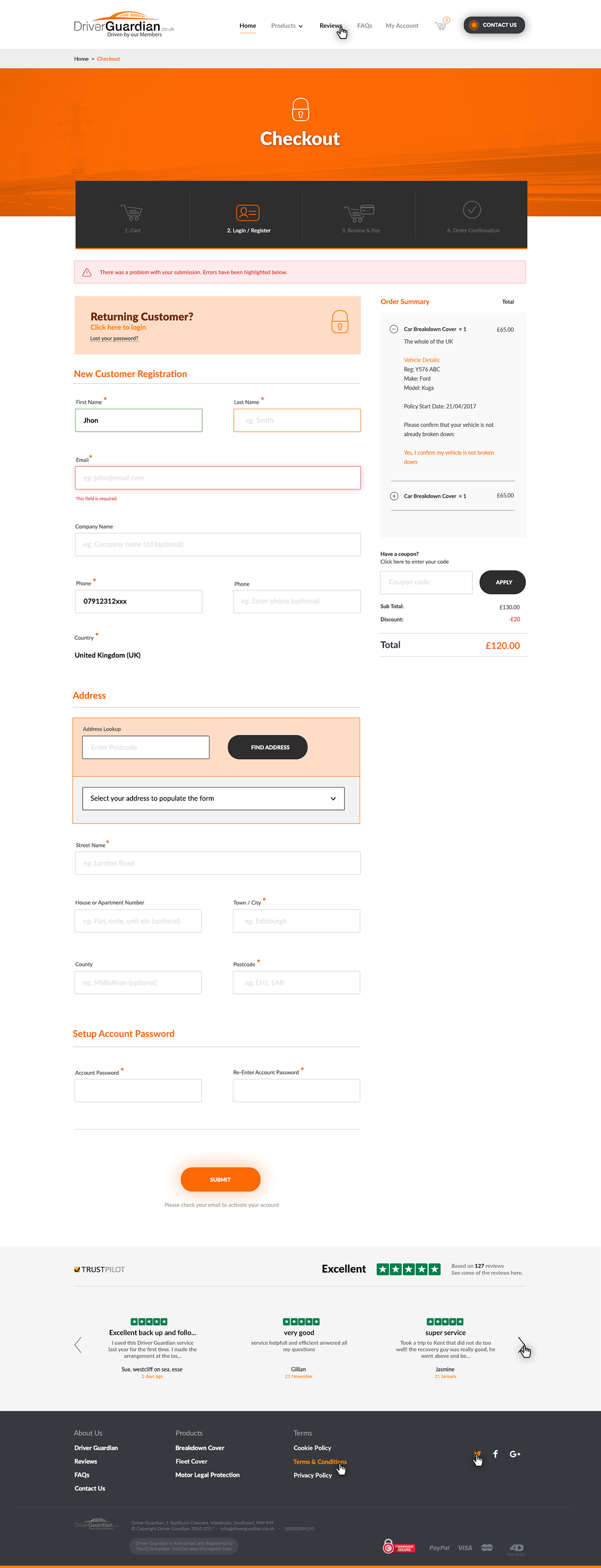 Website website redesign Creative UI User Inetrface  orange VRM Cars car lookup