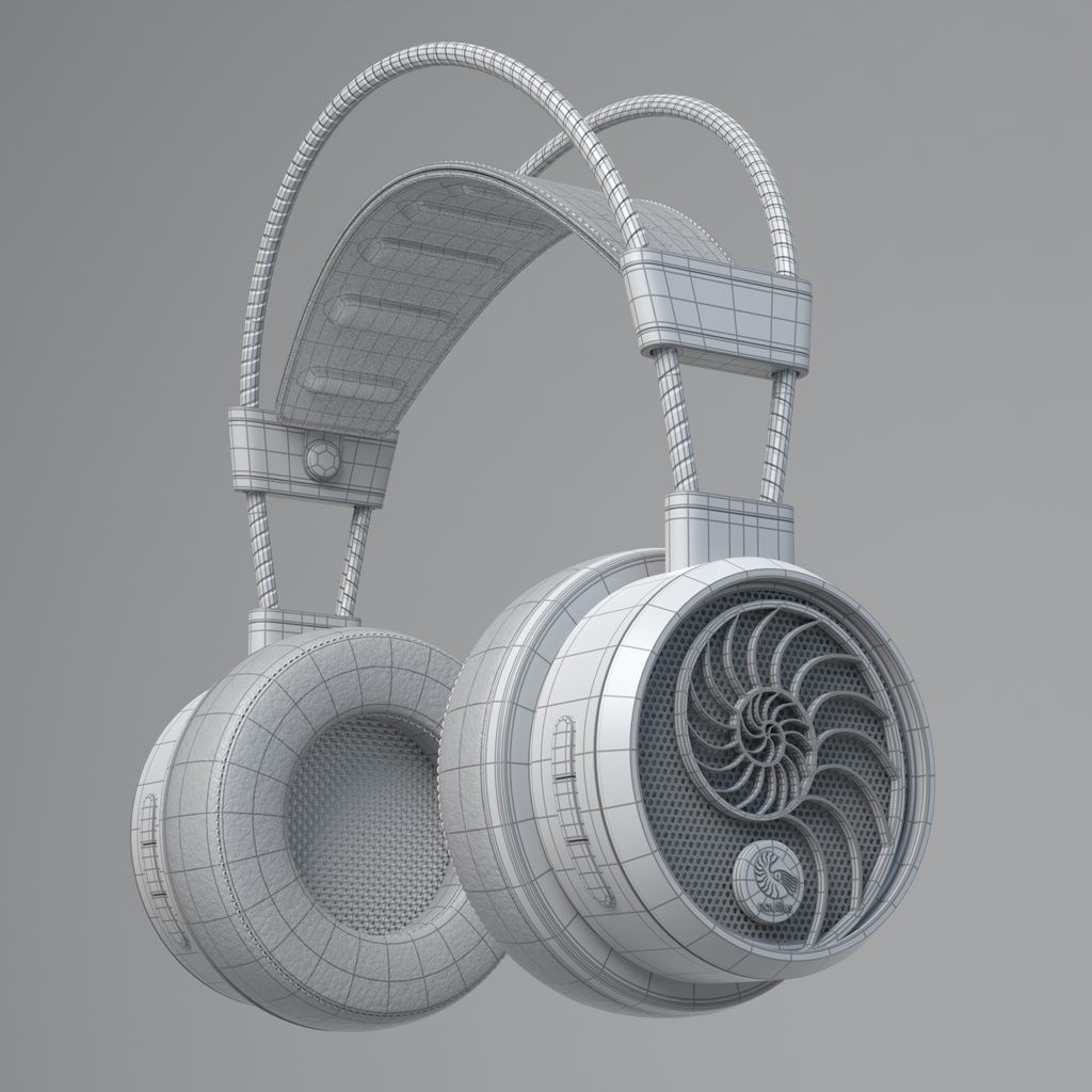 headphones design modo pacckshot earphones music equipment.