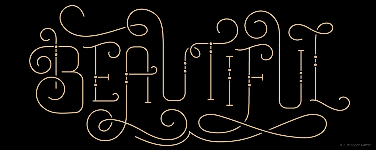 hand-lettering Swirls curls type Script feminine lettering