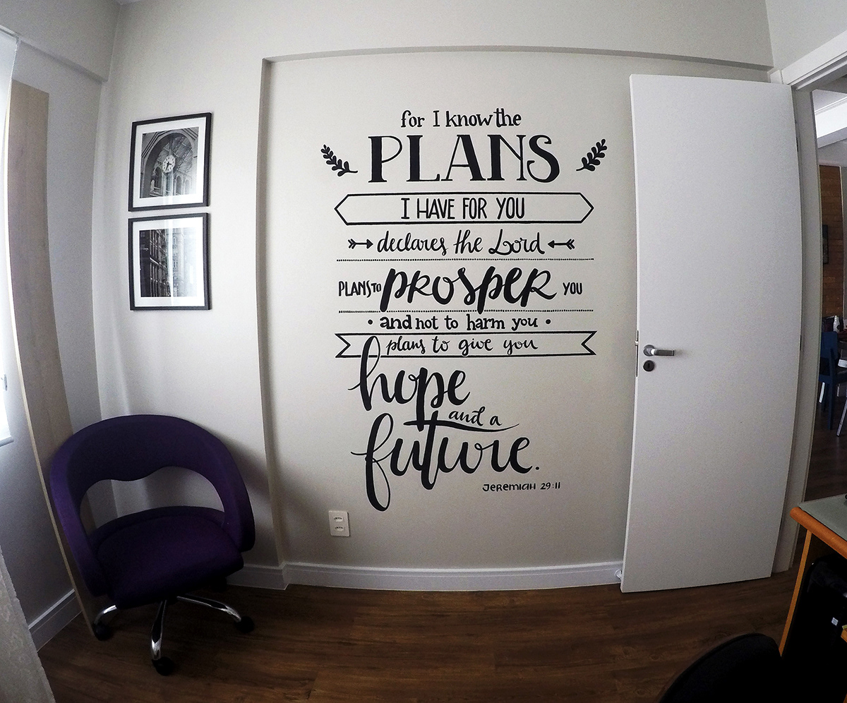 modern calligraphy modern lettering Handlettering painting   Ambient interior design 
