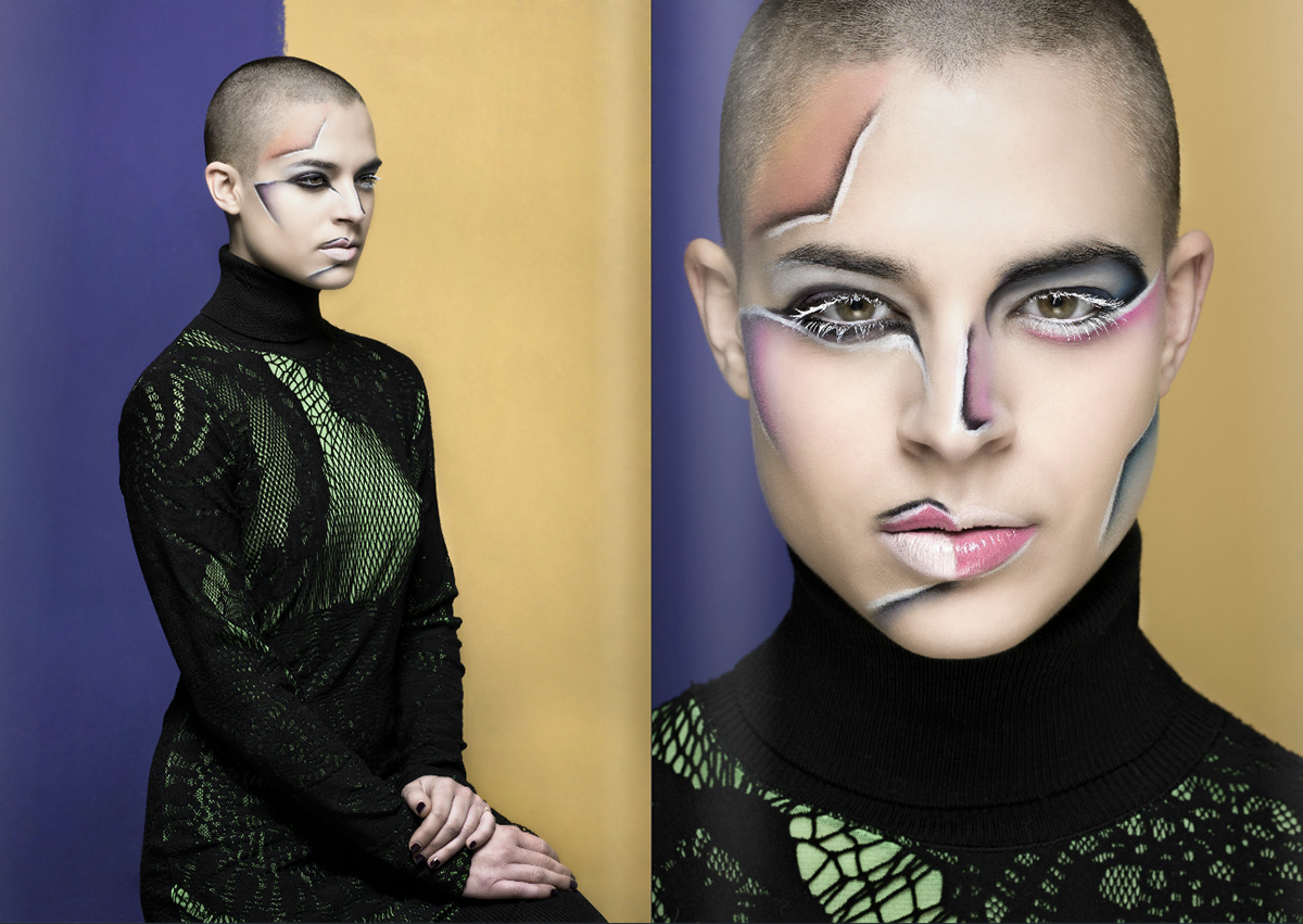 FRANCESCA CORTEVESIO Dired Davide rossi artistic makeup Picasso beauty shoot