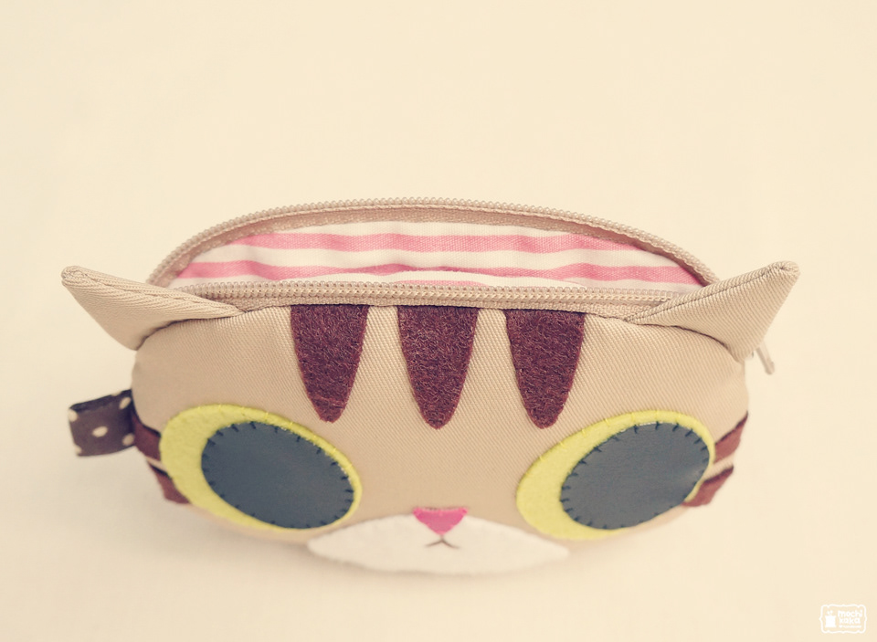 handmade coin purse purse pouch cross body bag bag Cat kitty american shorthair brown paotoong