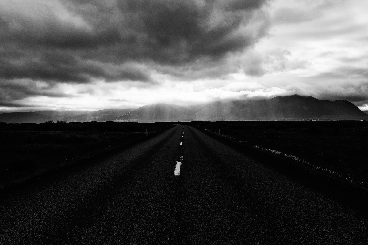 iceland Travel black and white mood contrasty