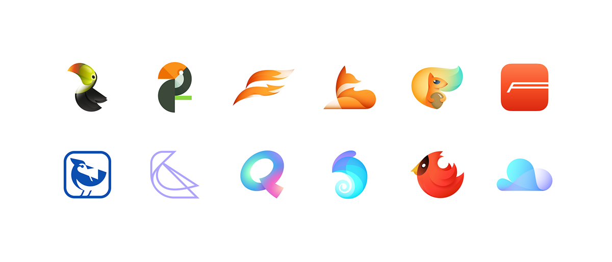 animal bird branding  colors gradient Icon icon design  ILLUSTRATION  logo Logo Design