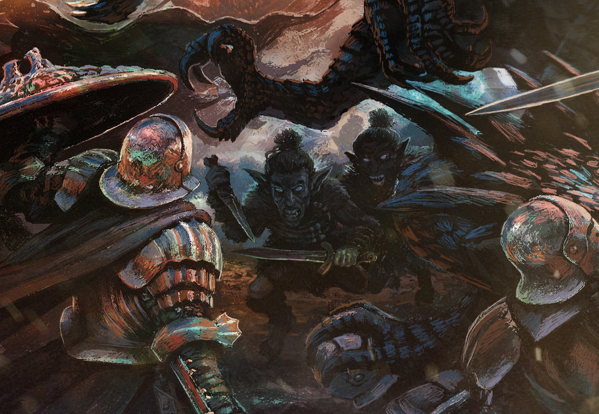 dragon fantasy battle epic action dwarves orcs Battle Scene 