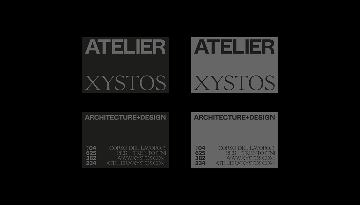brand identity atelier design architecture Xystos typography   logo visual identity branding  poster