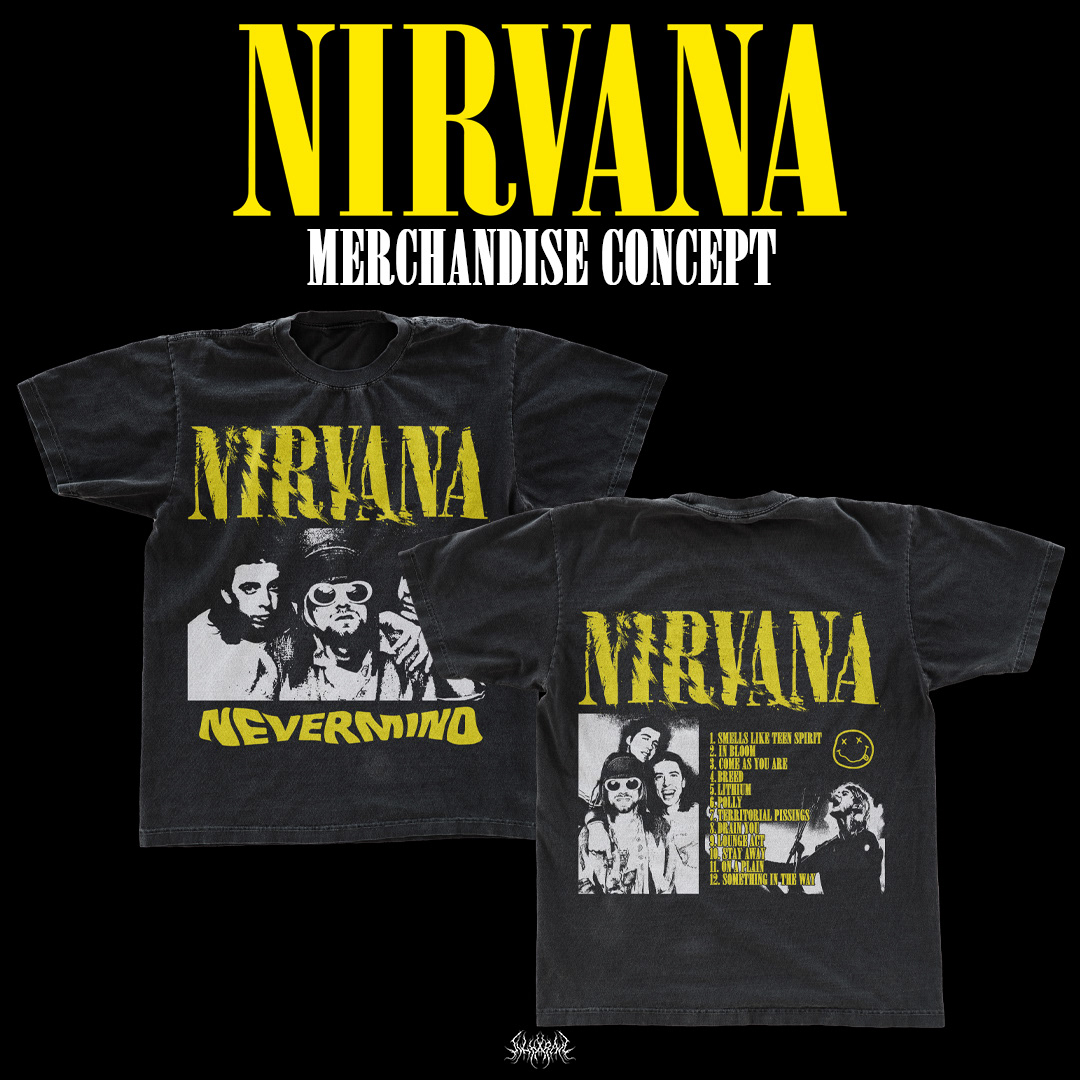 nirvana Merch merchandise merchandise concept music kurt cobain music merchandise music merch graphic design  nirvana band