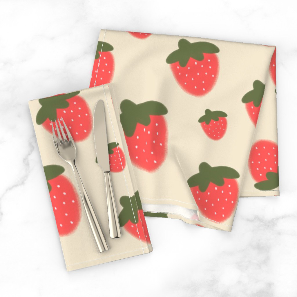 seamless pattern strawberry spoonflower fabric textile design 