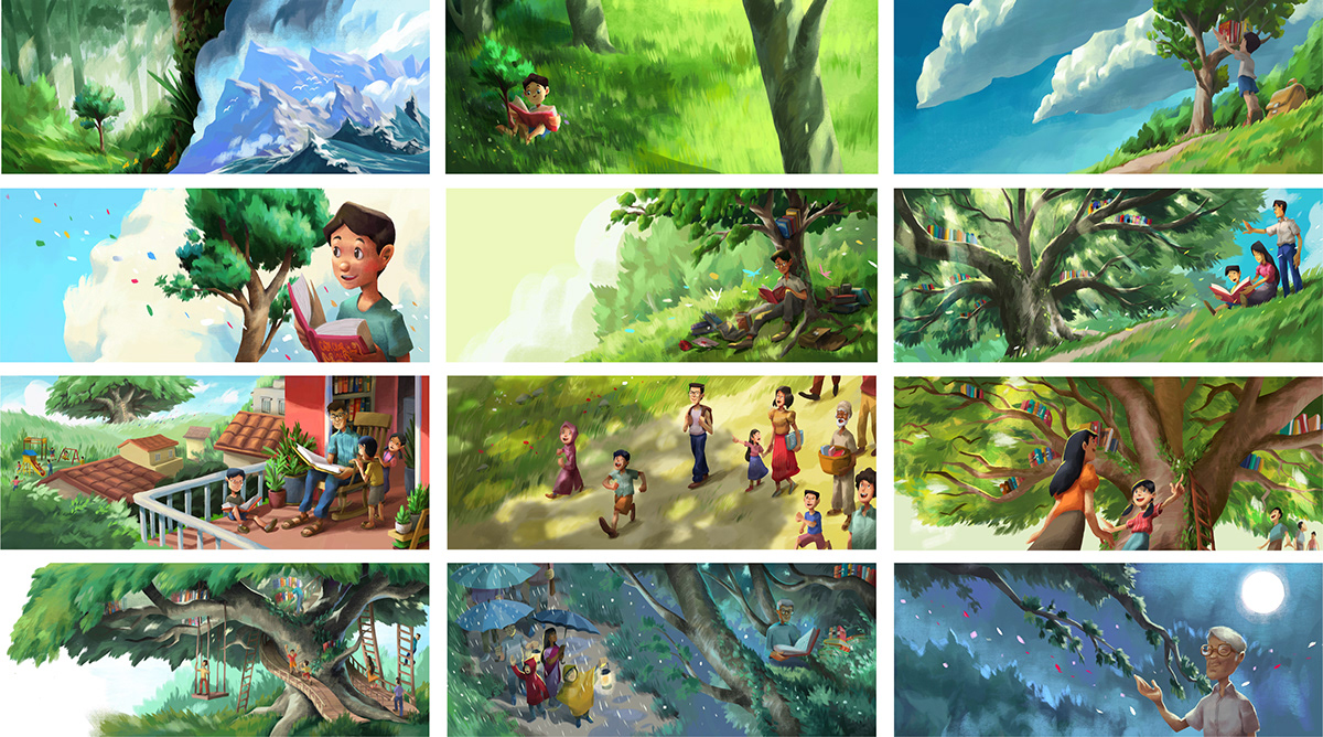 children book CHILDREN STORY fairy tale forest greenery literature Picture book Reading Tree 