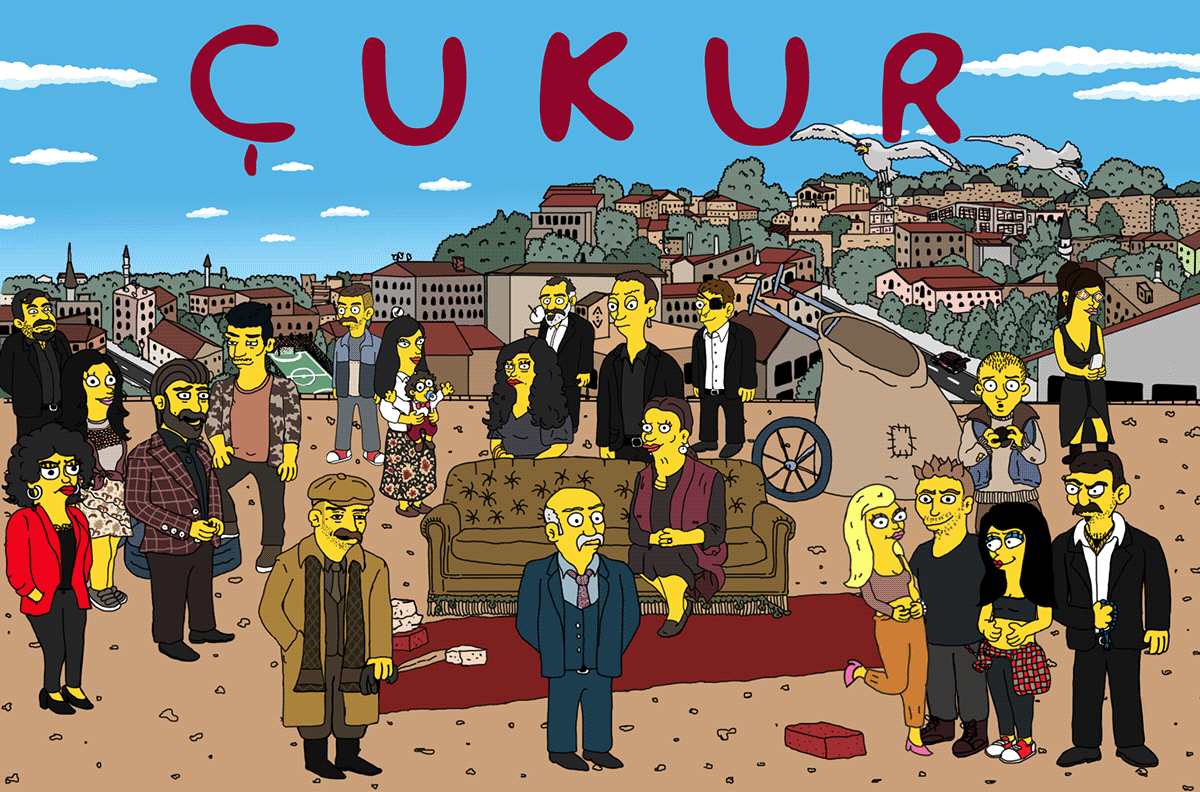 cartoon ÇUKUR dizi showtv simpsonized simpsons Turkish Series