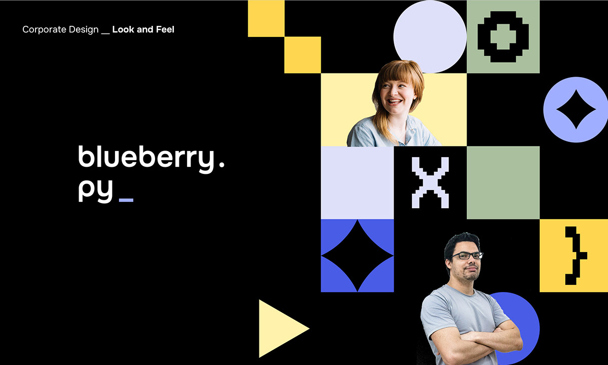 Branding Elements Graphics blueberry.py Color Logo Typografie people