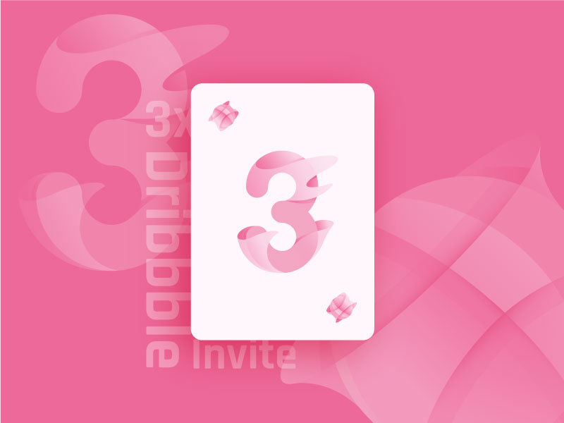 dribbble invite Invitation pocker card giveaways